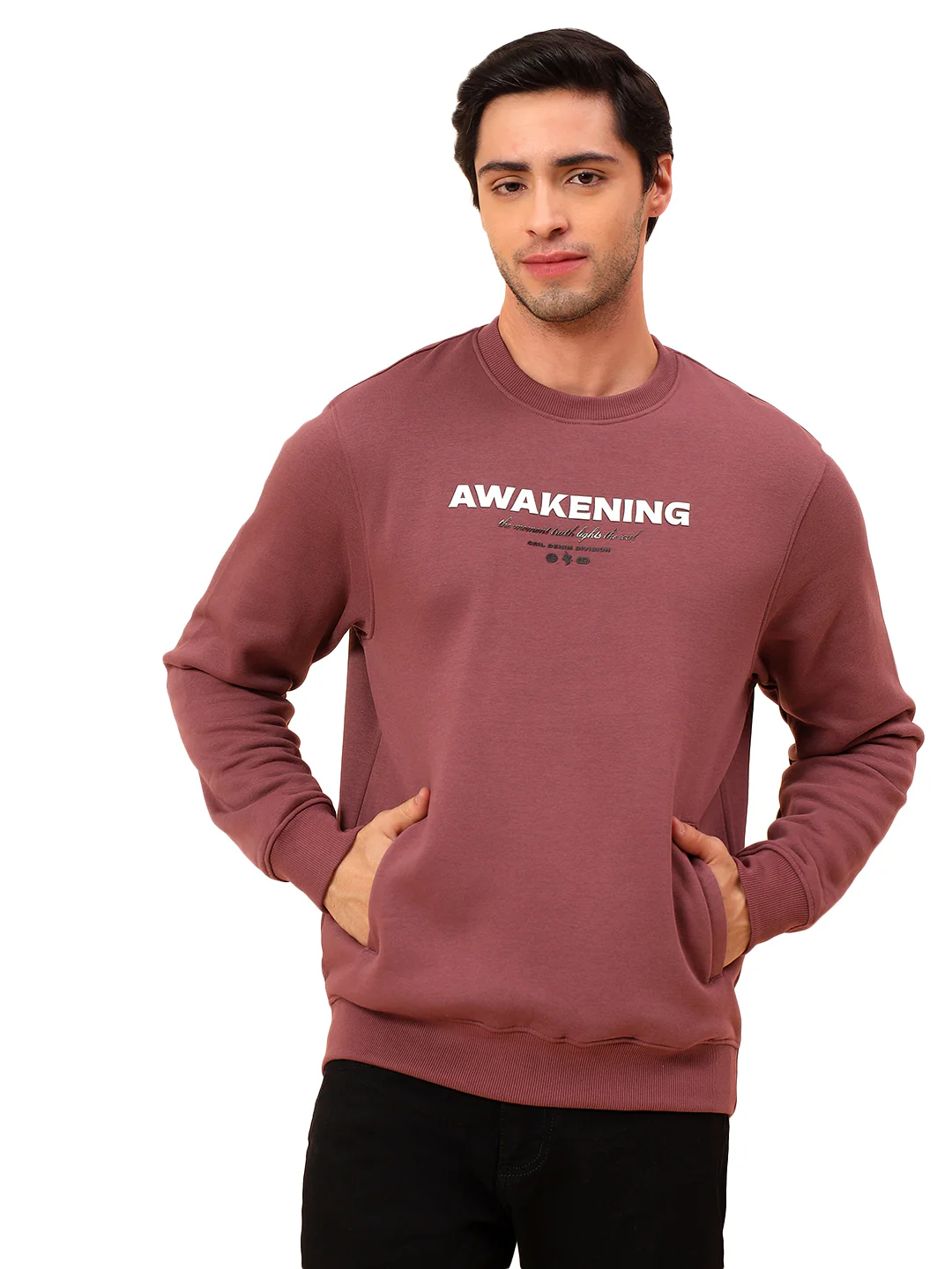 Sweatshirt for Men | Winter Wear Poly Cotton Fabric Pull-On Closure Round Neck Regular Fit Printed Pattern - Image 9