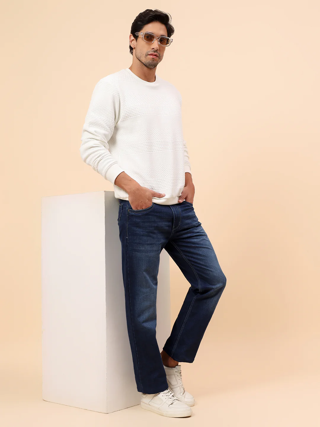 Sweatshirt for Men | Winter Wear Poly Cotton Fabric Pull-On Closure Round Neck Regular Fit Solid Pattern - Image 2