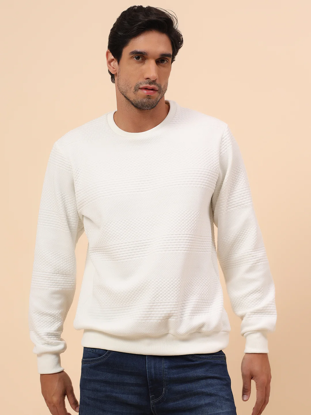 Sweatshirt for Men | Winter Wear Poly Cotton Fabric Pull-On Closure Round Neck Regular Fit Solid Pattern - Image 3