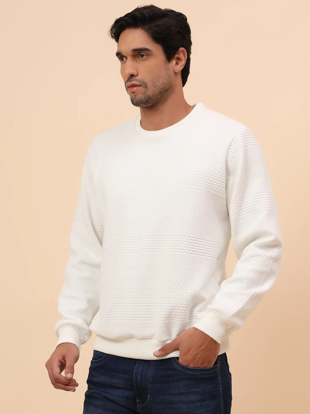 Sweatshirt for Men | Winter Wear Poly Cotton Fabric Pull-On Closure Round Neck Regular Fit Solid Pattern - Image 4