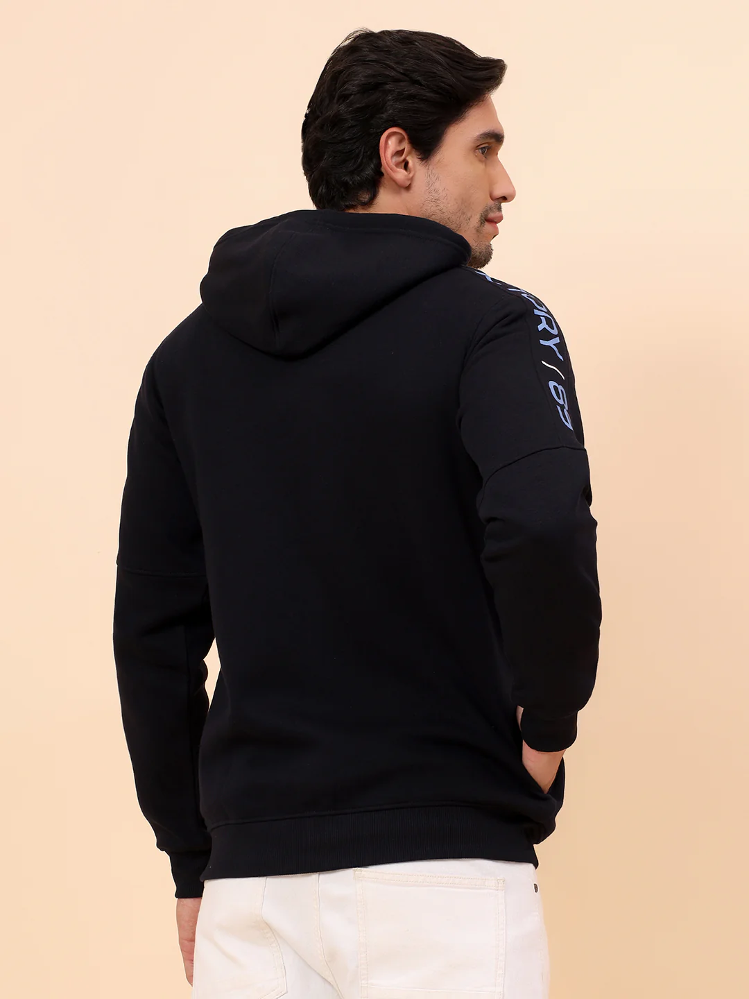 Sweatshirt for Men | Winter Wear Poly Cotton Fabric Zipper Closure Mock Neck Regular Fit Printed Pattern - Image 6