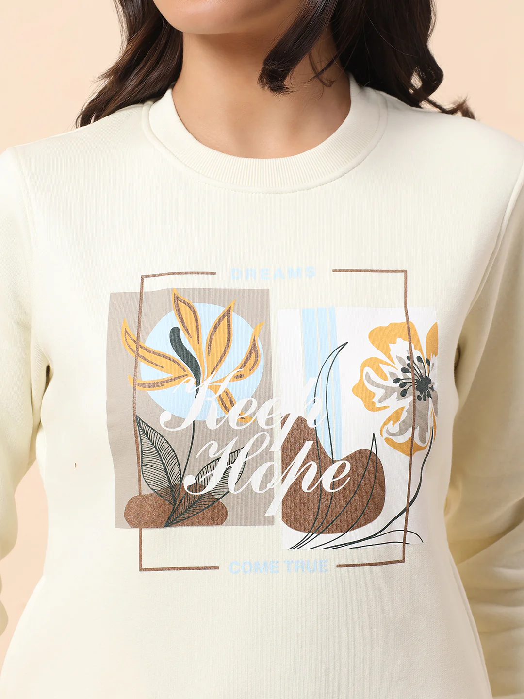 Sweatshirt for Women l Winter Wear Poly Cotton Fabric Closure Pull-On Regular Fit Printed Pattern - Image 7