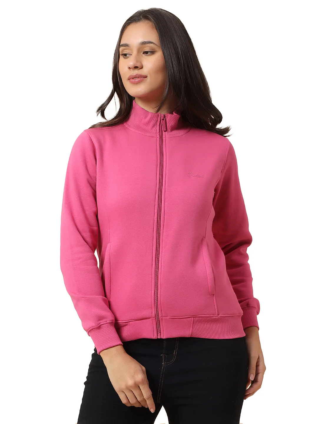 Sweatshirt for Women l Winter Wear Poly Cotton Fabric Closure Zipper Regular Fit Solid Pattern - Image 10