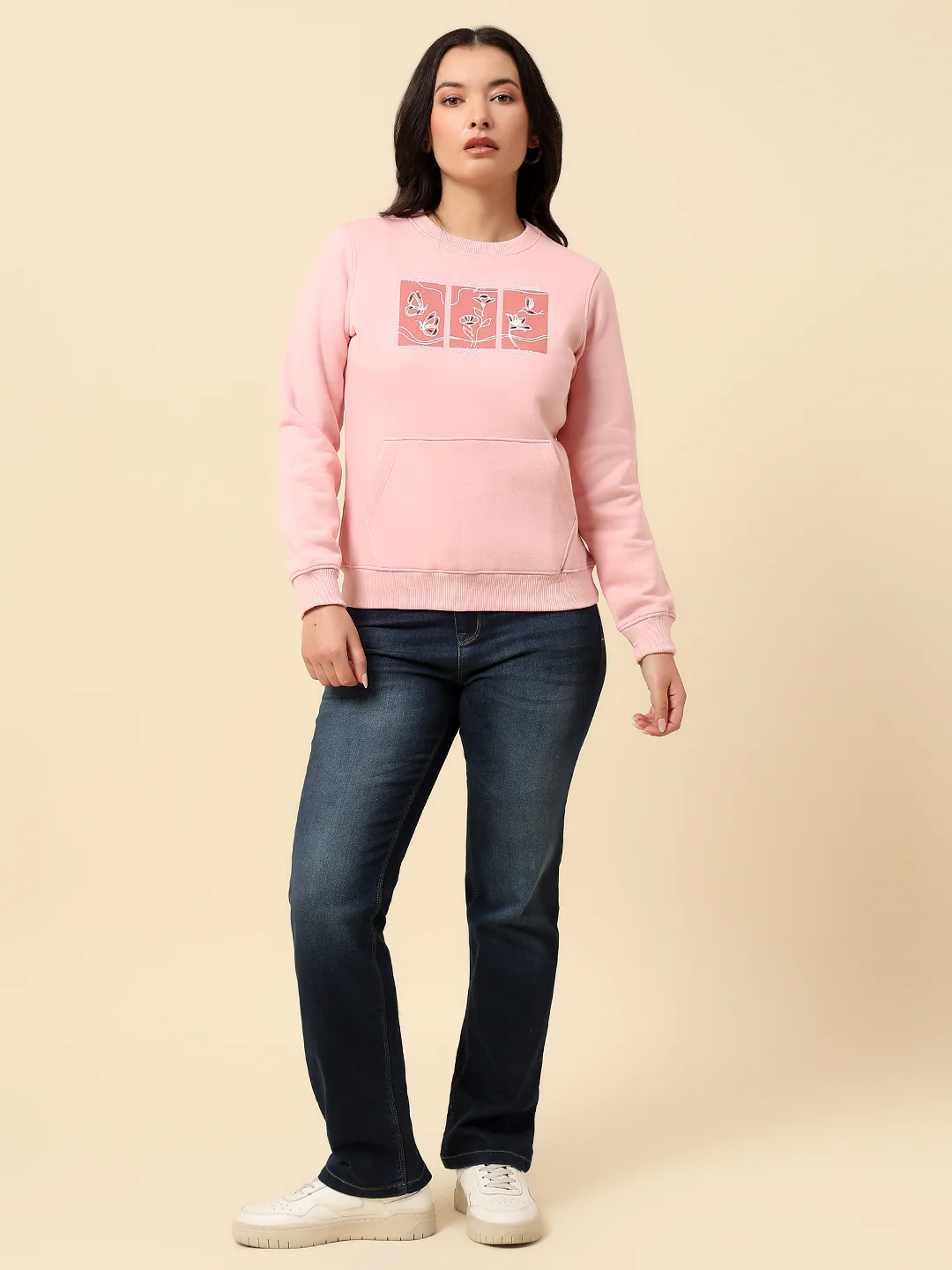 Sweatshirt for Women |Winter Wear Fleece Fabric Pull-On Closure Regular Fit Printed Pattern - Image 7