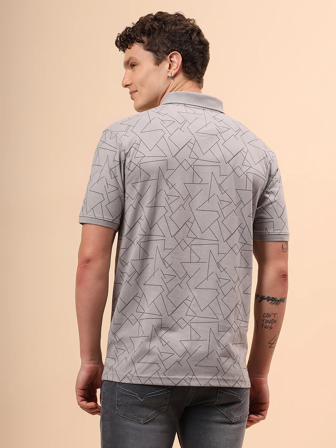 T-Shirt for Men | Breathable & Soft with Color Fastness Regular Fit Polo Neck Cotton Blend Fabric Printed Pattern - Image 6