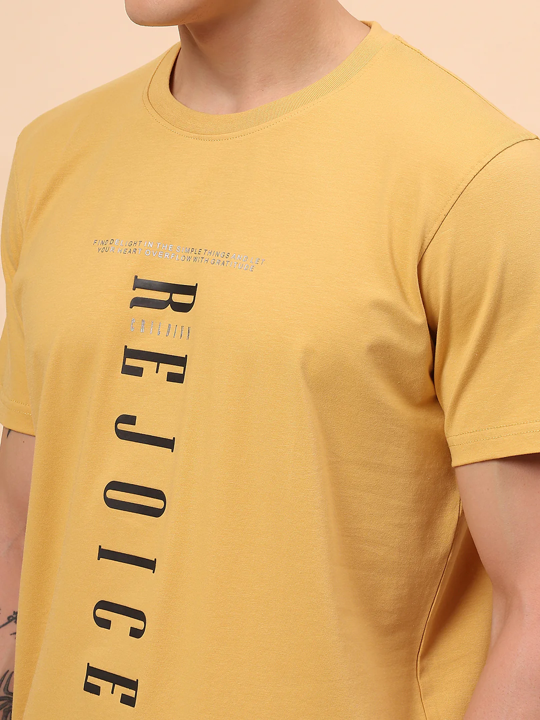 T-Shirt for Men | Breathable & Soft with Color Fastness Regular Fit Round Neck Cotton Blend Fabric Printed Pattern - Image 7