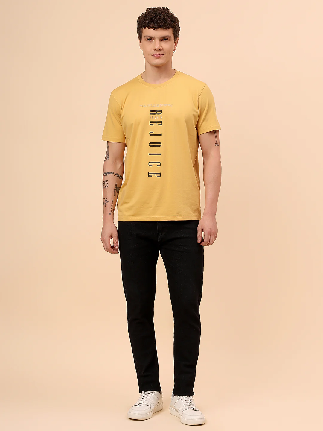 T-Shirt for Men | Breathable & Soft with Color Fastness Regular Fit Round Neck Cotton Blend Fabric Printed Pattern - Image 8