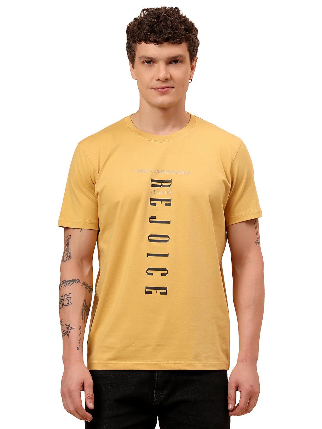T-Shirt for Men | Breathable & Soft with Color Fastness Regular Fit Round Neck Cotton Blend Fabric Printed Pattern - Image 9