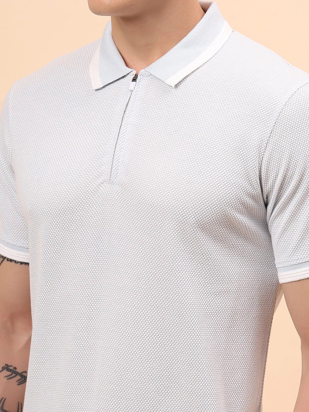 T-Shirt for Men | Breathable & Soft with Color Fastness Regular Fit Polo Neck Cotton Blend Fabric Solid Pattern - Image 7
