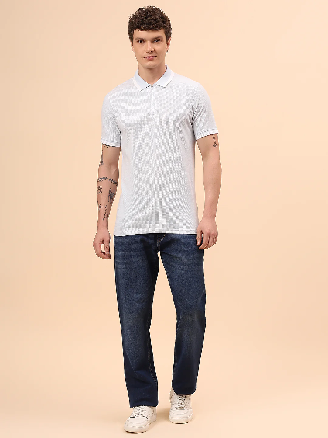 T-Shirt for Men | Breathable & Soft with Color Fastness Regular Fit Polo Neck Cotton Blend Fabric Solid Pattern - Image 8