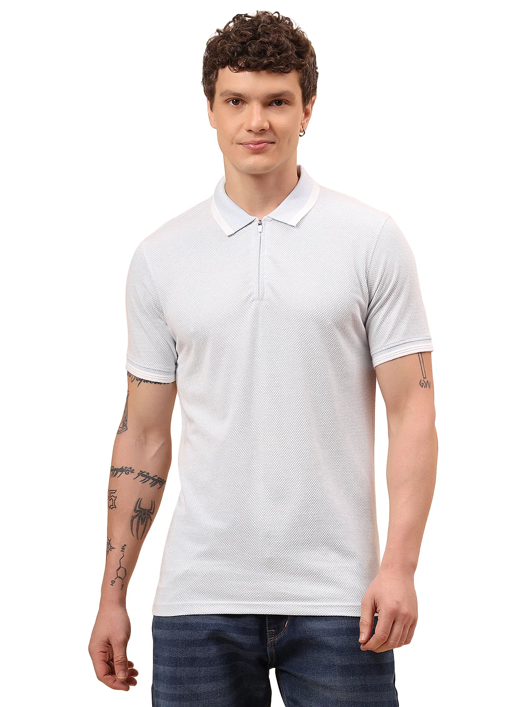 T-Shirt for Men | Breathable & Soft with Color Fastness Regular Fit Polo Neck Cotton Blend Fabric Solid Pattern - Image 9