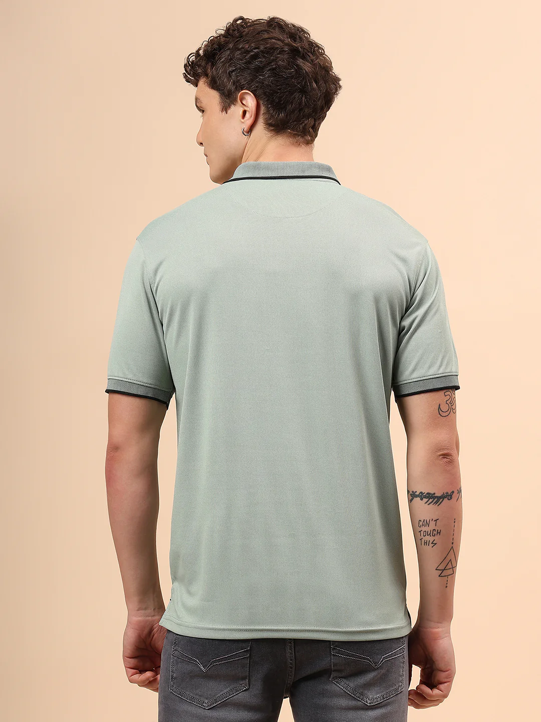 T-Shirt for Men | Breathable & Soft with Color Fastness Regular Fit Polo Neck Poly Blend Fabric Solid Pattern - Image 6