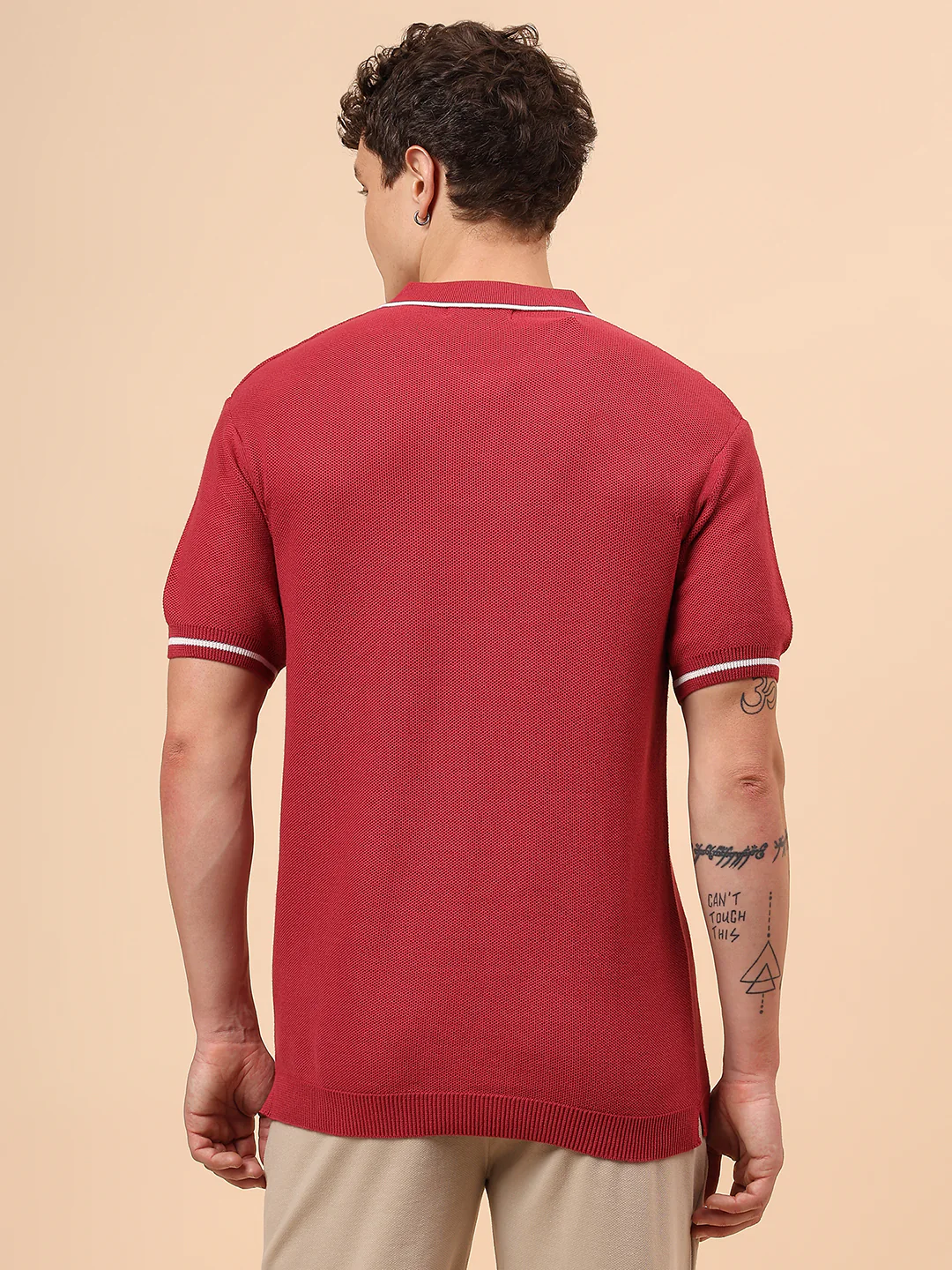T-Shirt for Men | Breathable & Soft with Color Fastness Regular Fit Polo Neck Cotton Blend Fabric Solid Pattern - Image 6