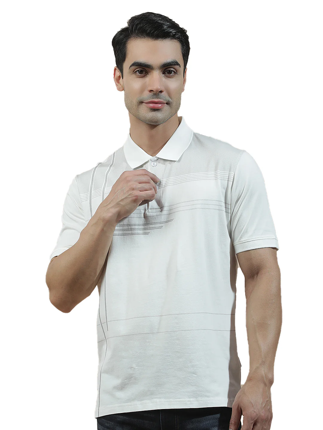 T-Shirt for Men | Breathable & Soft with Color Fastness Regular Fit Polo Neck Cotton Blend Fabric Checkered Pattern - Image 9