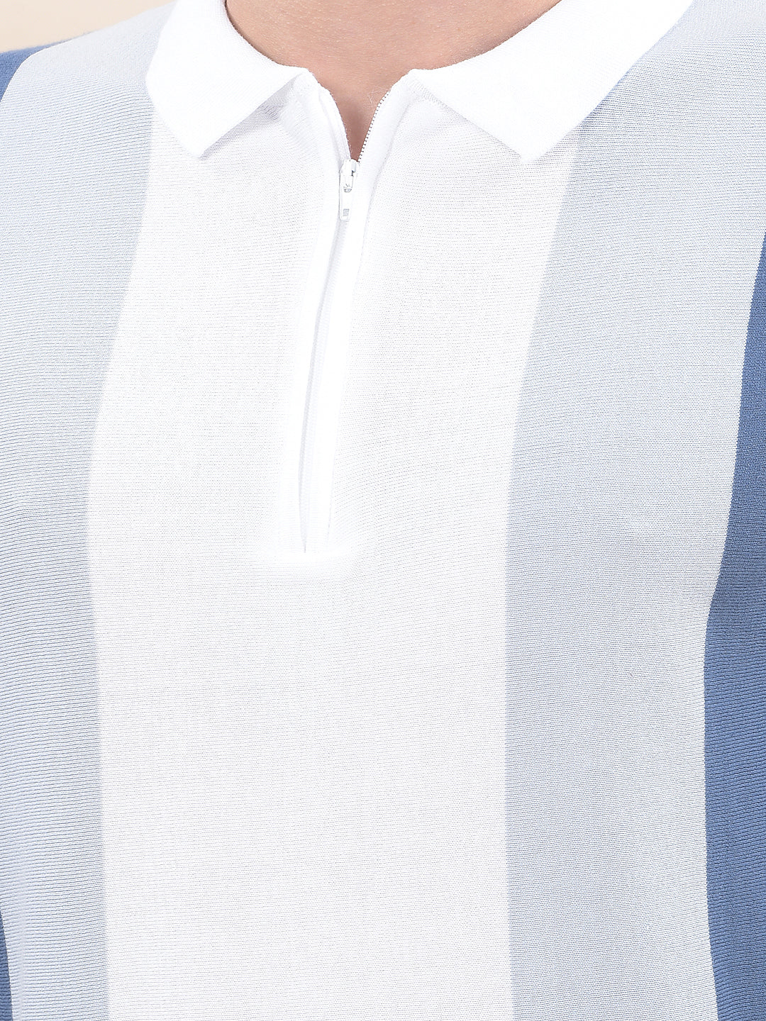 T-Shirt for Men | Breathable & Soft with Color Fastness Regular Fit Polo Neck Cotton Blend Fabric Colourblocked Pattern - Image 7