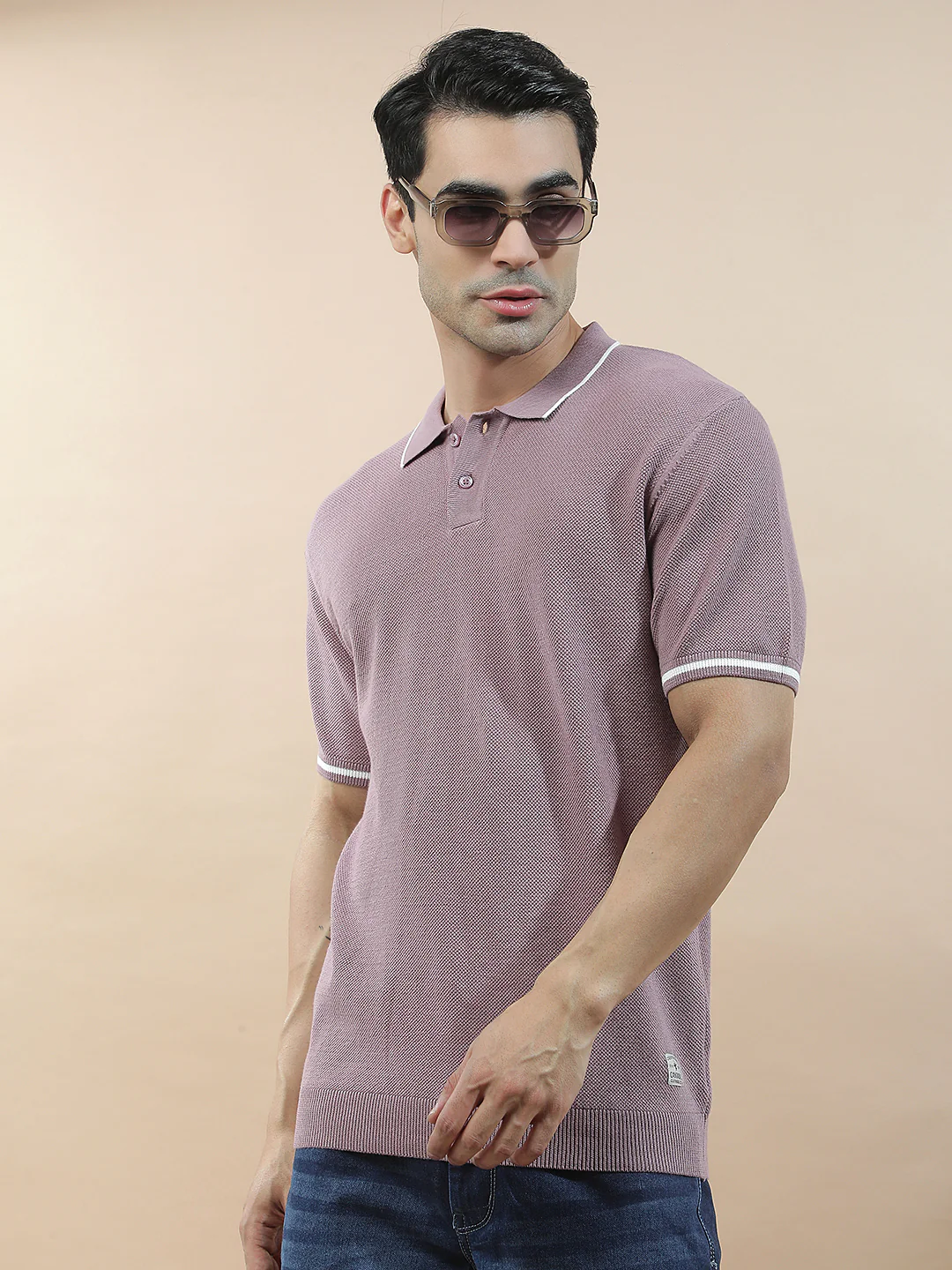 T-Shirt for Men | Breathable & Soft with Color Fastness Regular Fit Polo Neck Cotton Blend Fabric Solid Pattern - Image 3