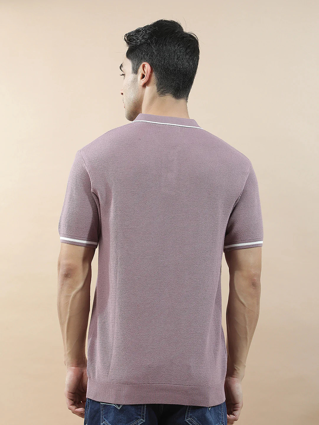 T-Shirt for Men | Breathable & Soft with Color Fastness Regular Fit Polo Neck Cotton Blend Fabric Solid Pattern - Image 4