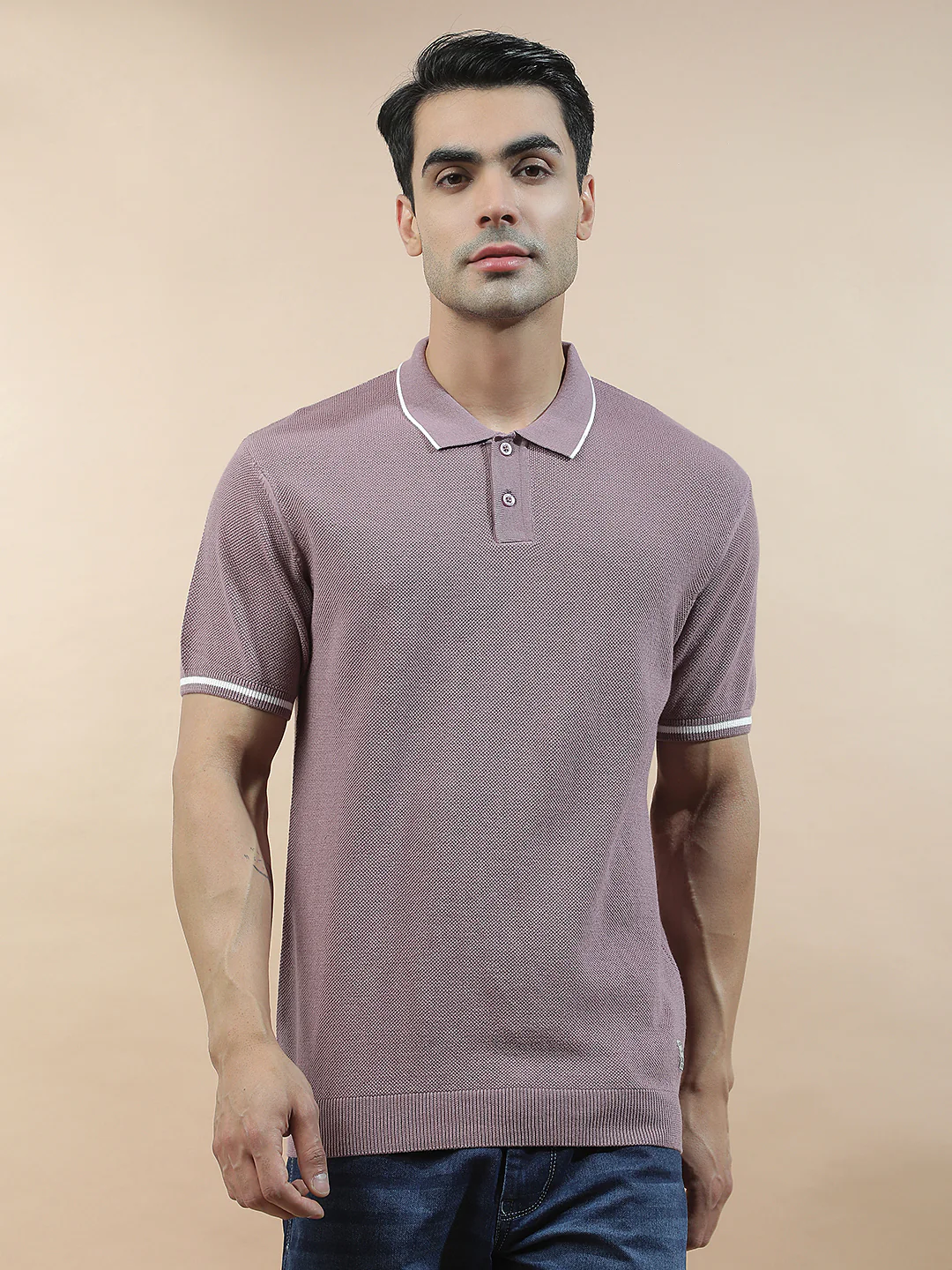 T-Shirt for Men | Breathable & Soft with Color Fastness Regular Fit Polo Neck Cotton Blend Fabric Solid Pattern - Image 5