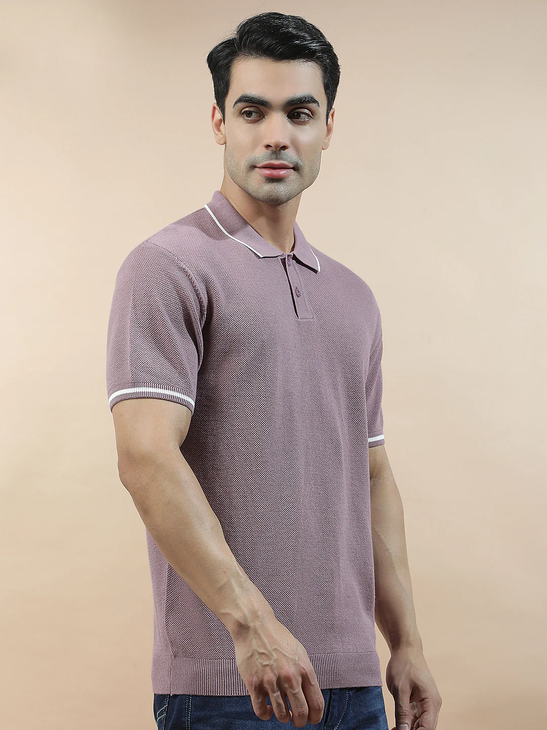 T-Shirt for Men | Breathable & Soft with Color Fastness Regular Fit Polo Neck Cotton Blend Fabric Solid Pattern - Image 7