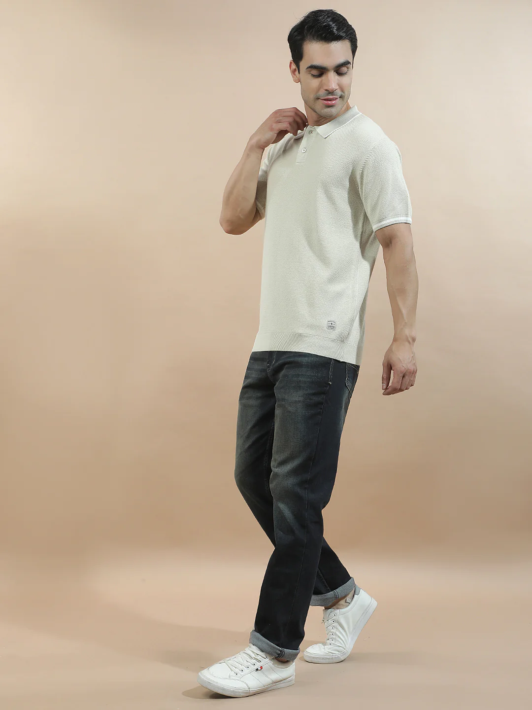 T-Shirt for Men | Breathable & Soft with Color Fastness Regular Fit Polo Neck Cotton Blend Fabric Solid Pattern - Image 7
