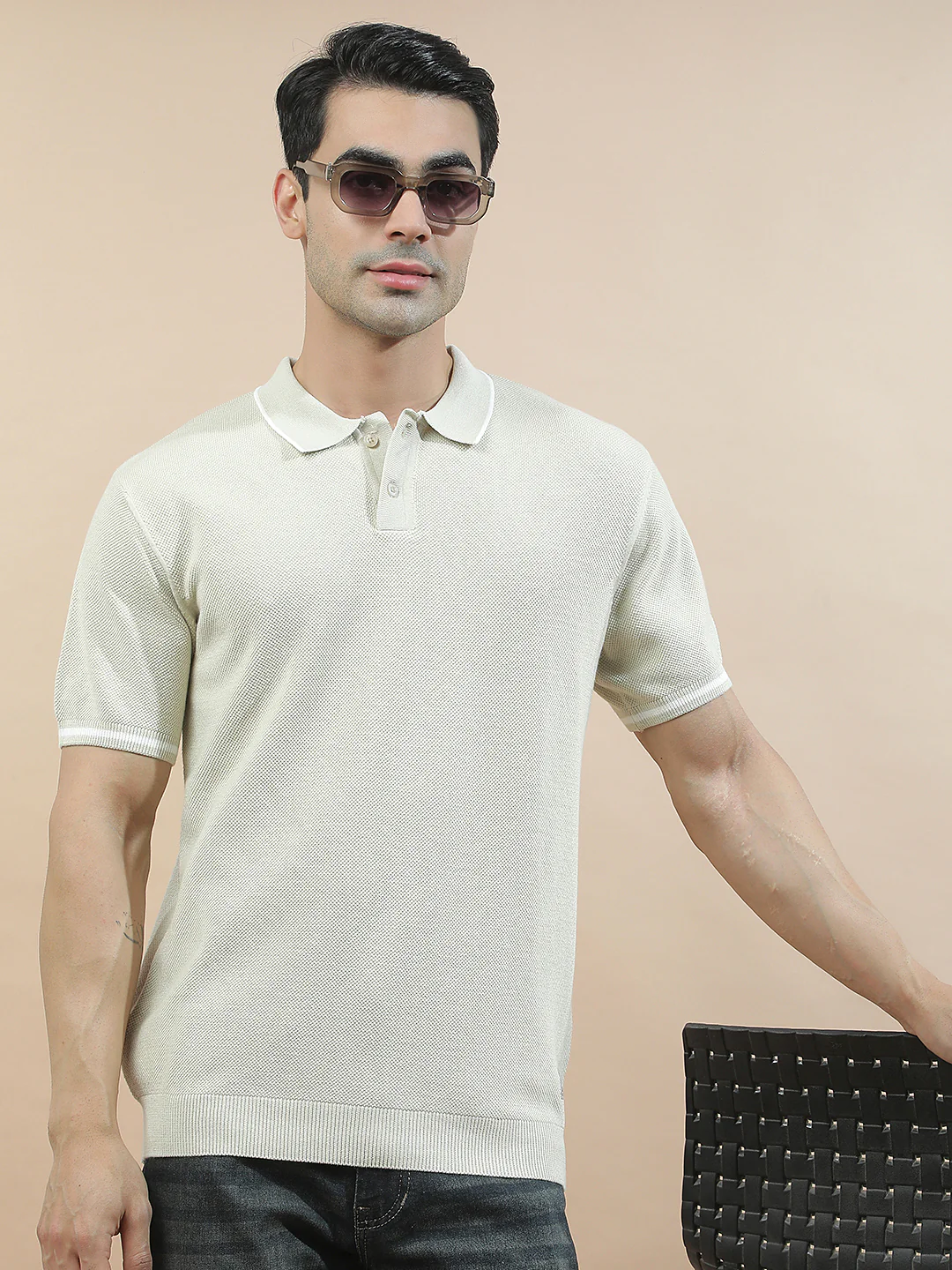 T-Shirt for Men | Breathable & Soft with Color Fastness Regular Fit Polo Neck Cotton Blend Fabric Solid Pattern - Image 8