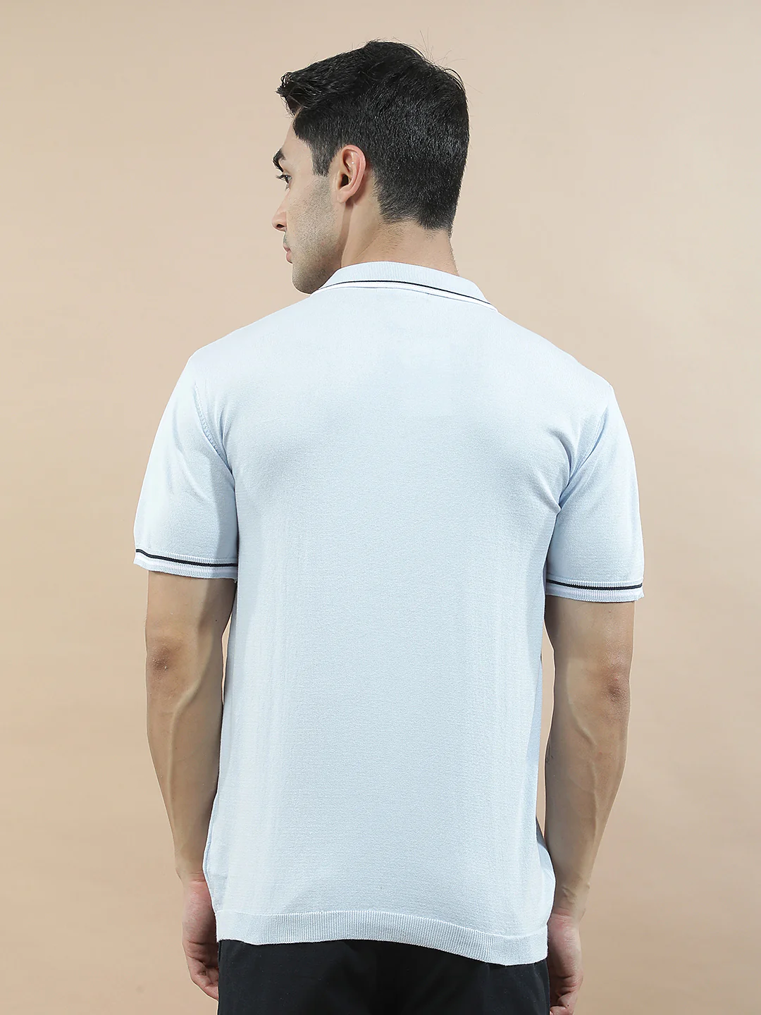 T-Shirt for Men | Breathable & Soft with Color Fastness Regular Fit Polo Neck Cotton Blend Fabric Solid Pattern - Image 2