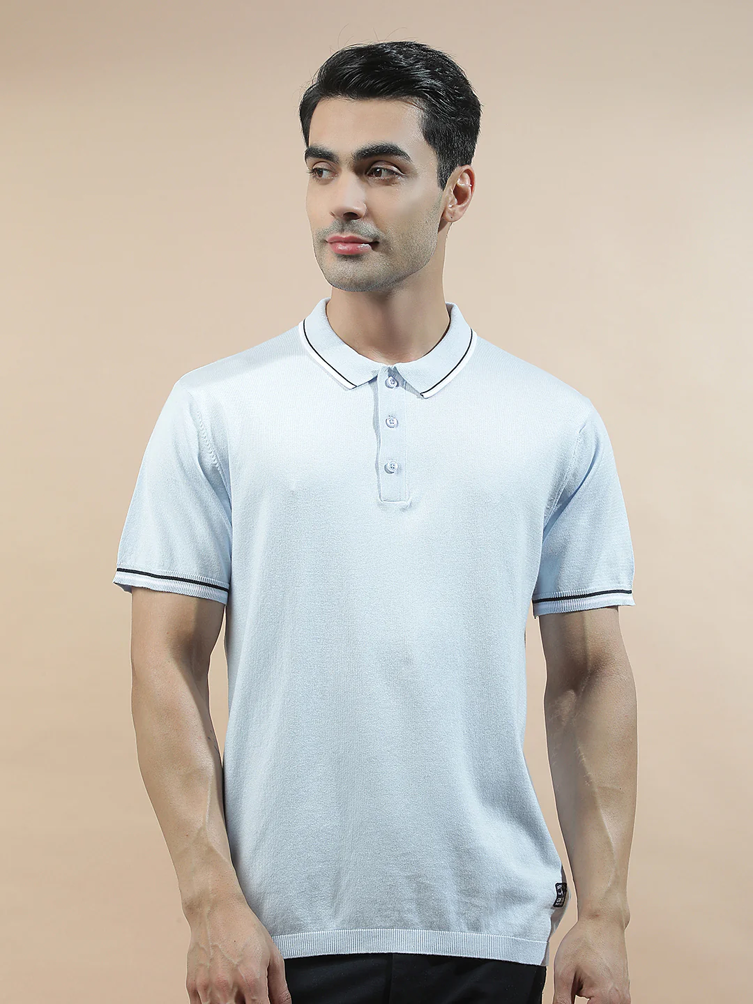 T-Shirt for Men | Breathable & Soft with Color Fastness Regular Fit Polo Neck Cotton Blend Fabric Solid Pattern - Image 3