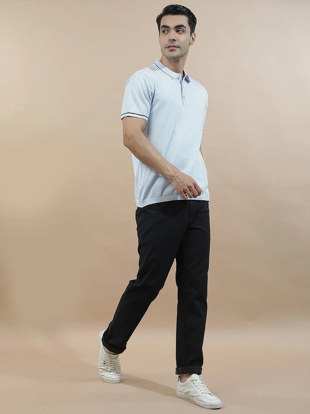 T-Shirt for Men | Breathable & Soft with Color Fastness Regular Fit Polo Neck Cotton Blend Fabric Solid Pattern - Image 7