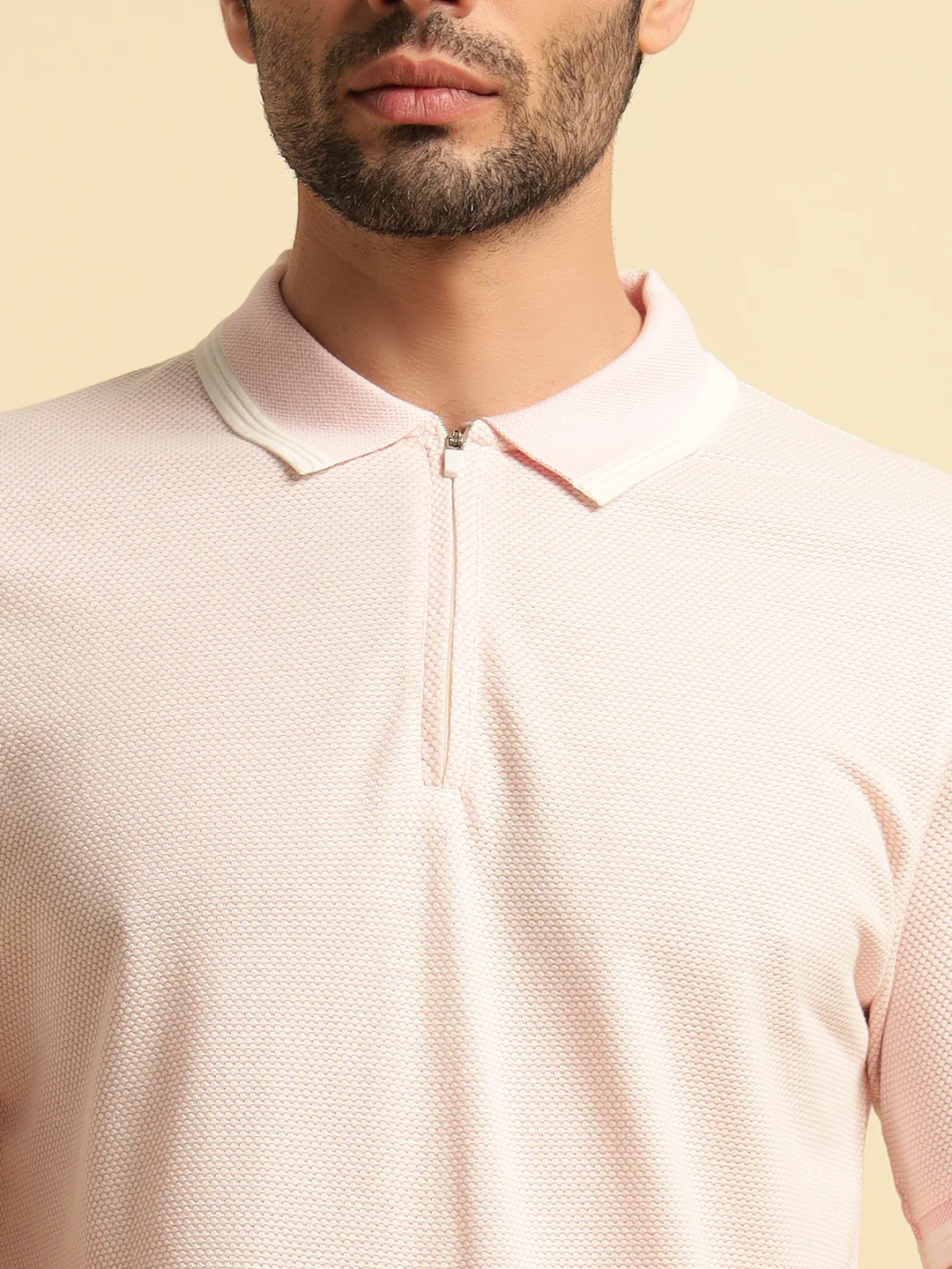 T-Shirt for Men | Breathable & Soft with Color Fastness Regular Fit Polo Neck Cotton Blend Fabric Solid Pattern - Image 3