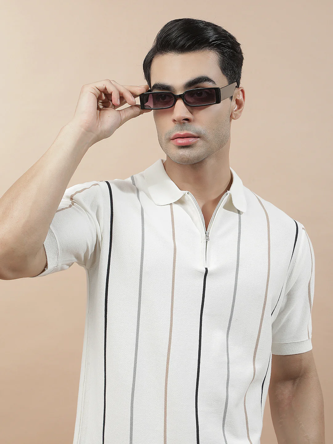 T-Shirt for Men | Breathable & Soft with Color Fastness Regular Fit Polo Neck Cotton Blend Fabric Solid Pattern - Image 2