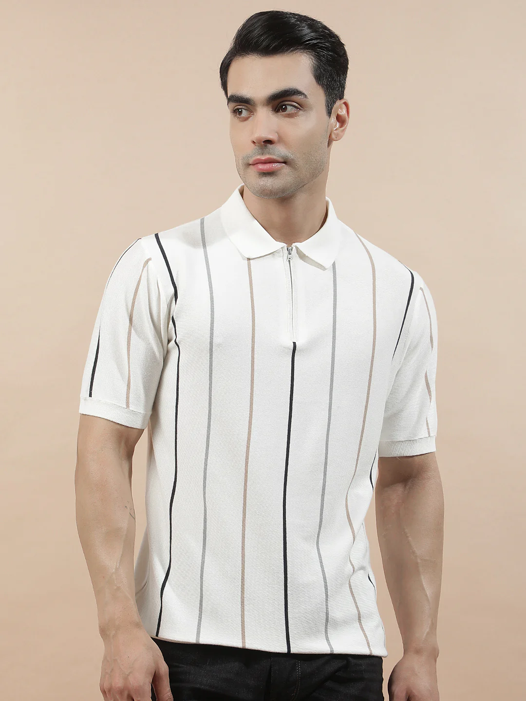 T-Shirt for Men | Breathable & Soft with Color Fastness Regular Fit Polo Neck Cotton Blend Fabric Solid Pattern - Image 4
