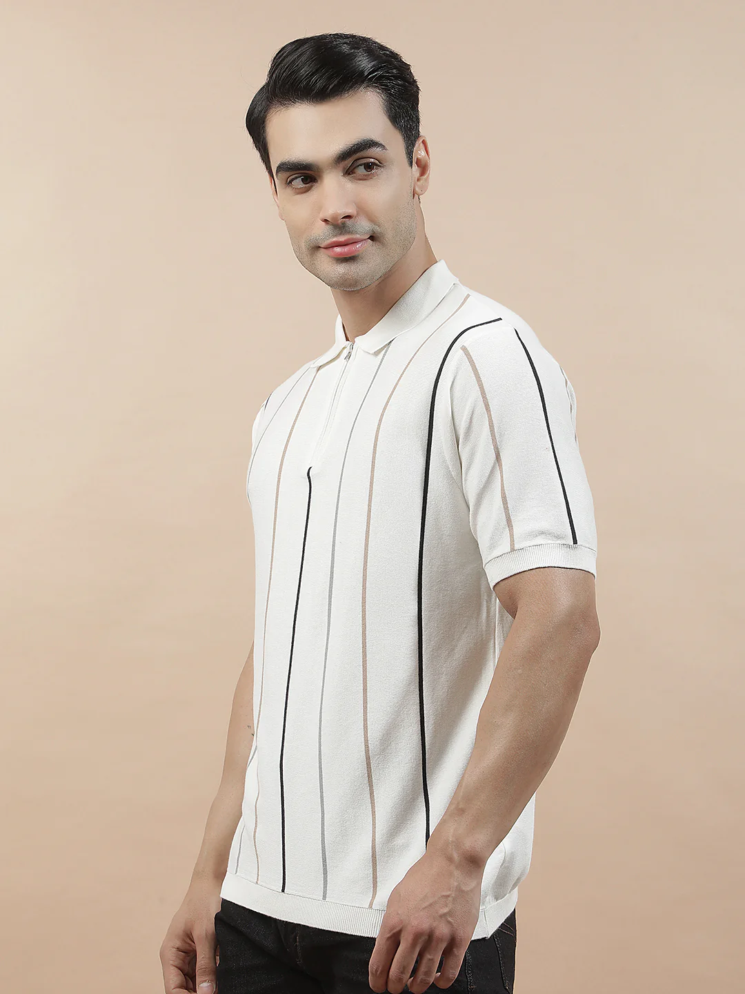 T-Shirt for Men | Breathable & Soft with Color Fastness Regular Fit Polo Neck Cotton Blend Fabric Solid Pattern - Image 5