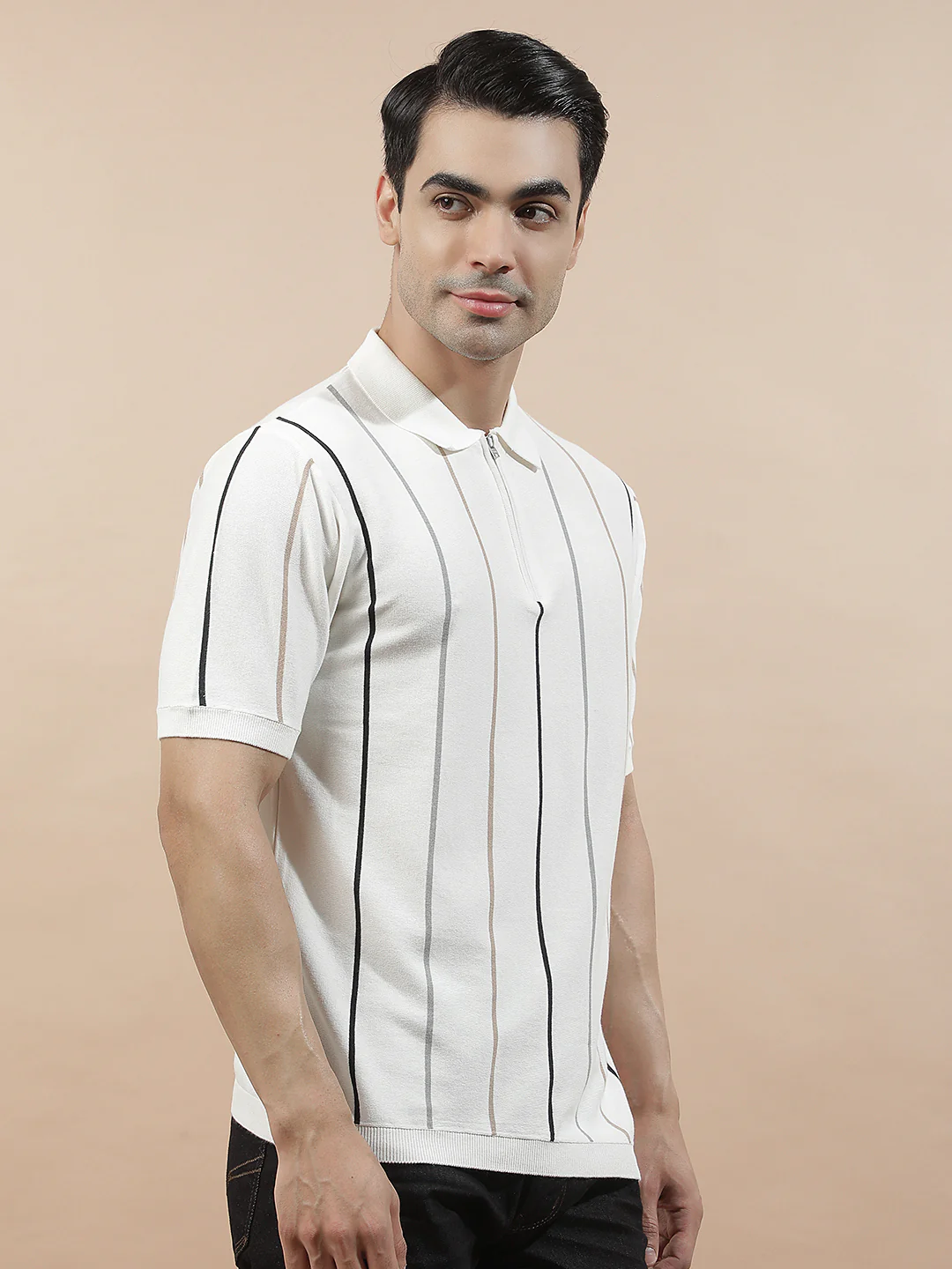 T-Shirt for Men | Breathable & Soft with Color Fastness Regular Fit Polo Neck Cotton Blend Fabric Solid Pattern - Image 6
