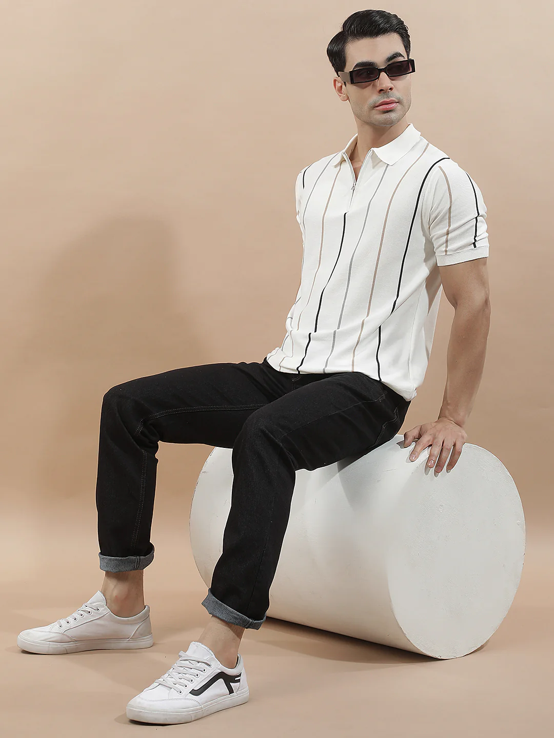 T-Shirt for Men | Breathable & Soft with Color Fastness Regular Fit Polo Neck Cotton Blend Fabric Solid Pattern - Image 8