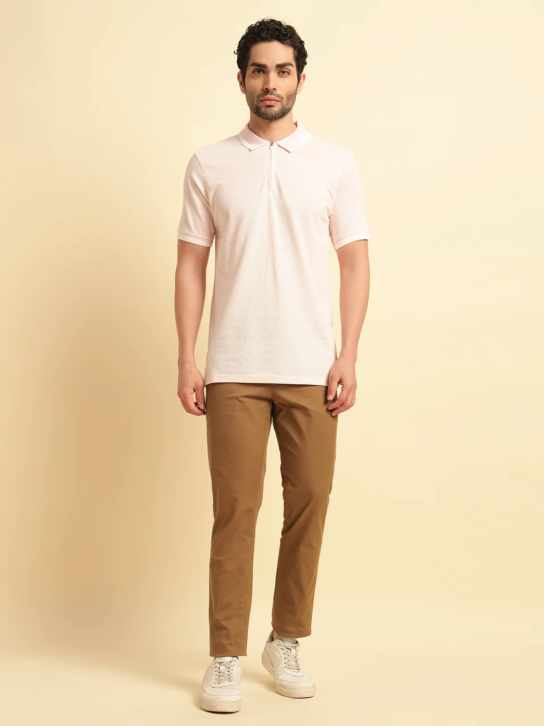 T-Shirt for Men | Breathable & Soft with Color Fastness Regular Fit Polo Neck Cotton Blend Fabric Solid Pattern - Image 6
