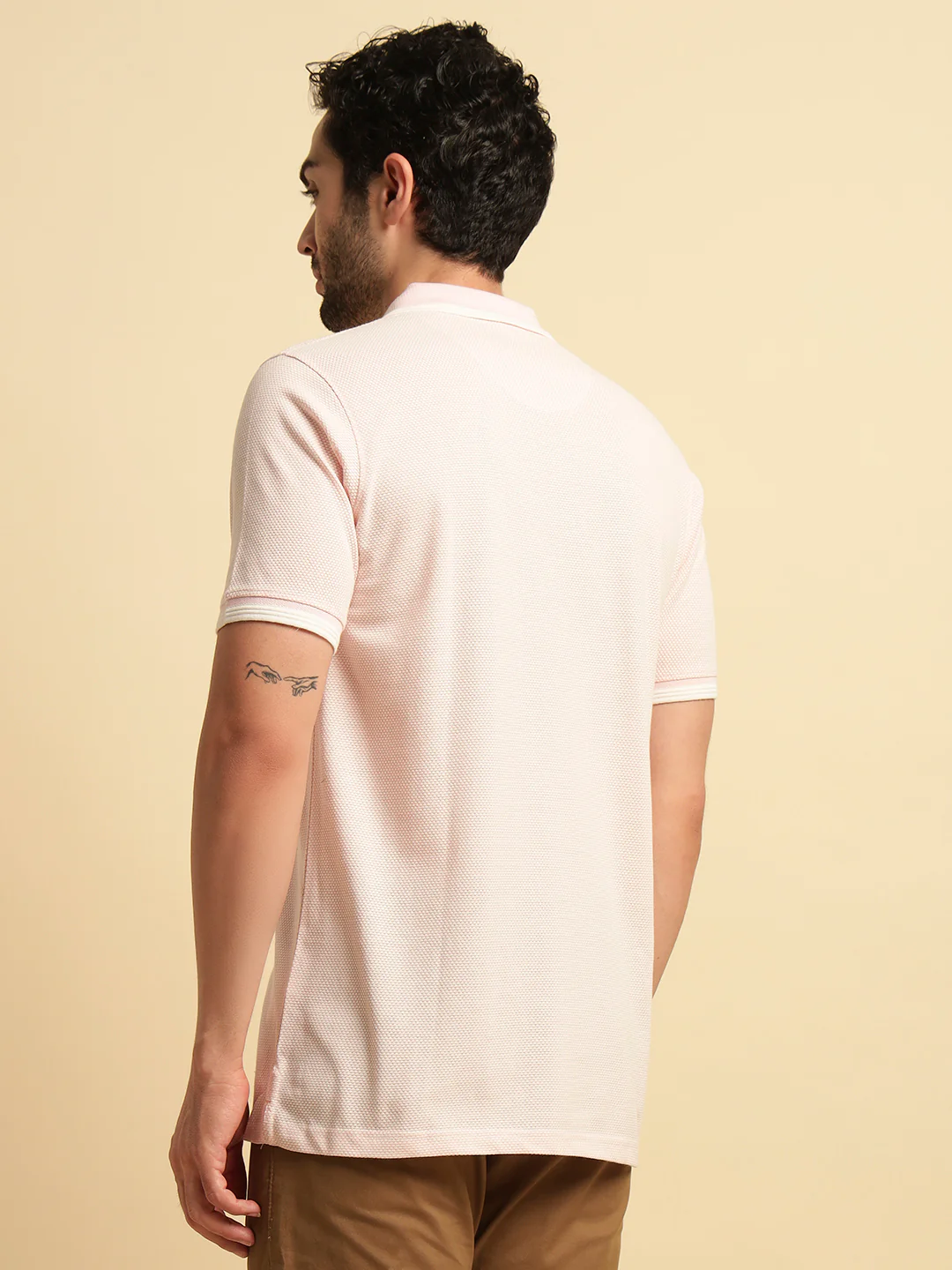 T-Shirt for Men | Breathable & Soft with Color Fastness Regular Fit Polo Neck Cotton Blend Fabric Solid Pattern - Image 7