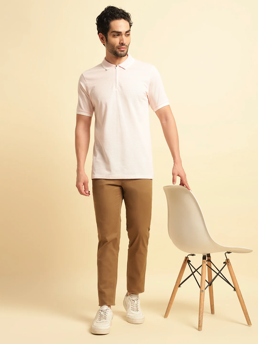 T-Shirt for Men | Breathable & Soft with Color Fastness Regular Fit Polo Neck Cotton Blend Fabric Solid Pattern - Image 8