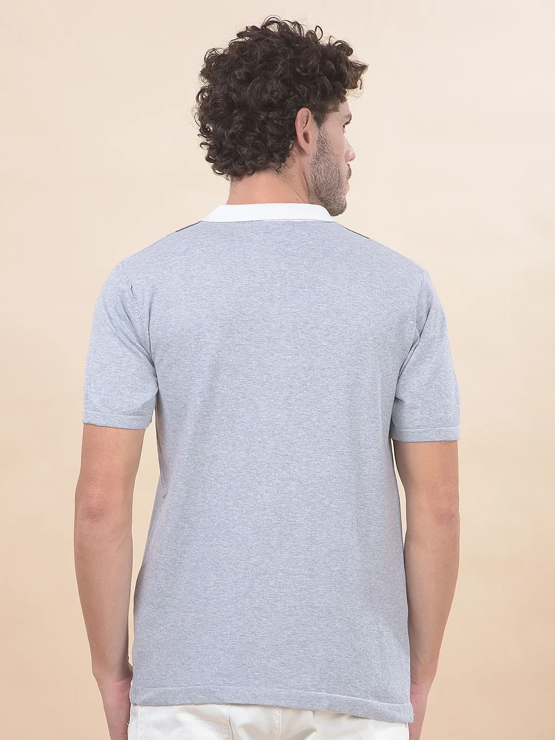 T-Shirt for Men | Breathable & Soft with Color Fastness Regular Fit Polo Neck Cotton Blend Fabric Striped Pattern - Image 2