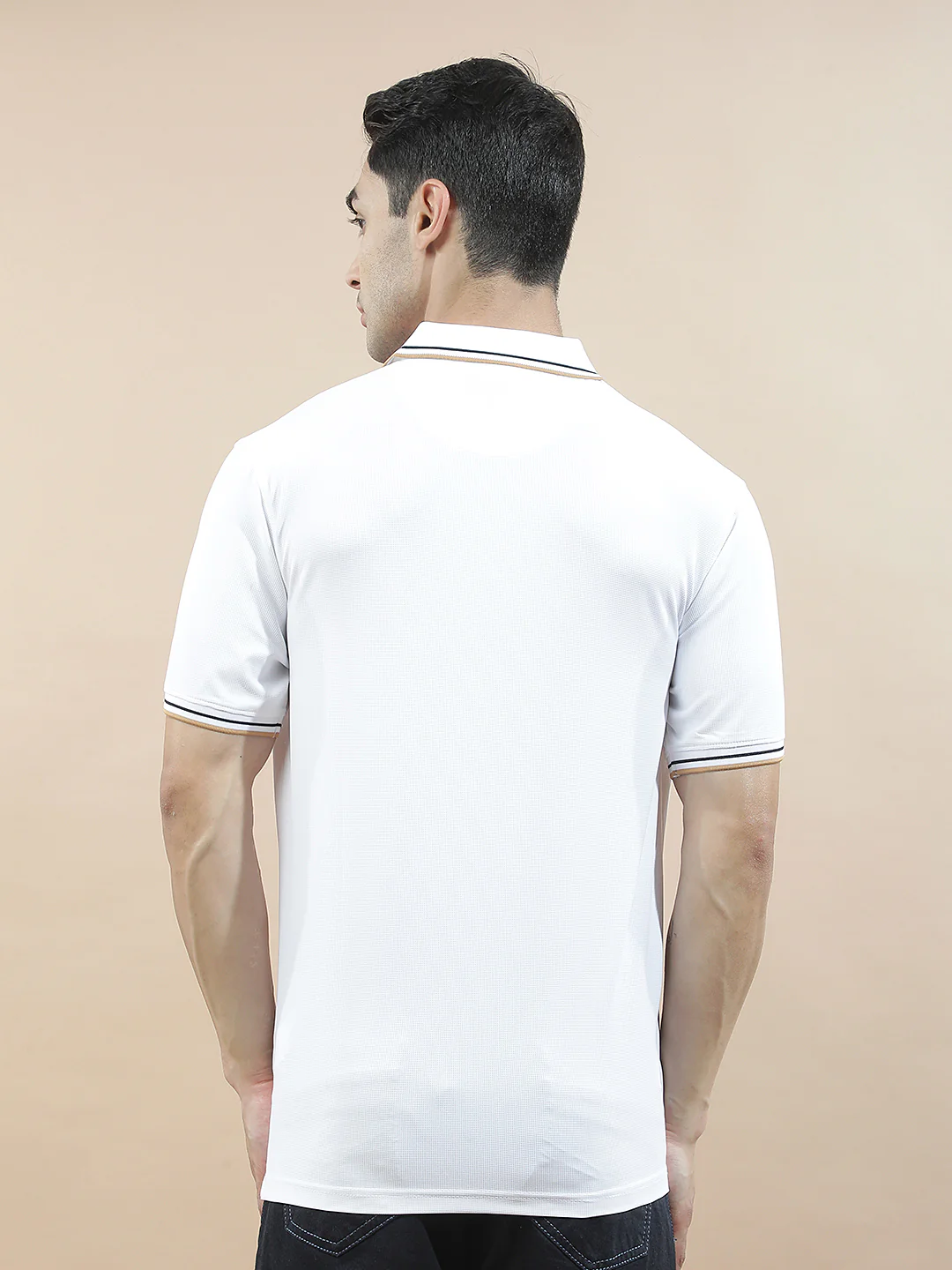 T-Shirt for Men | Breathable & Soft with Color Fastness Regular Fit Polo Neck Nylon Fabric Solid Pattern - Image 4