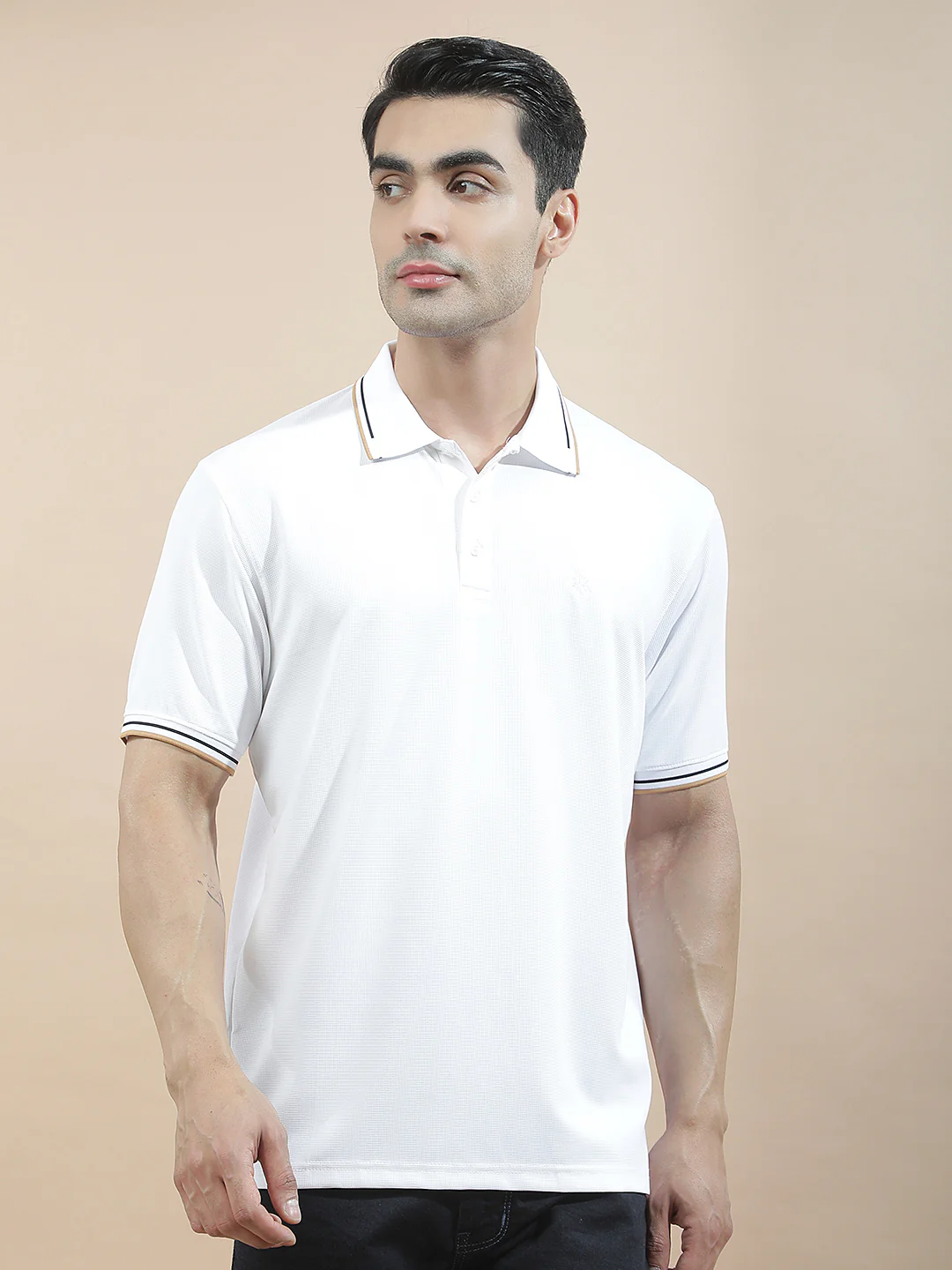 T-Shirt for Men | Breathable & Soft with Color Fastness Regular Fit Polo Neck Nylon Fabric Solid Pattern - Image 5