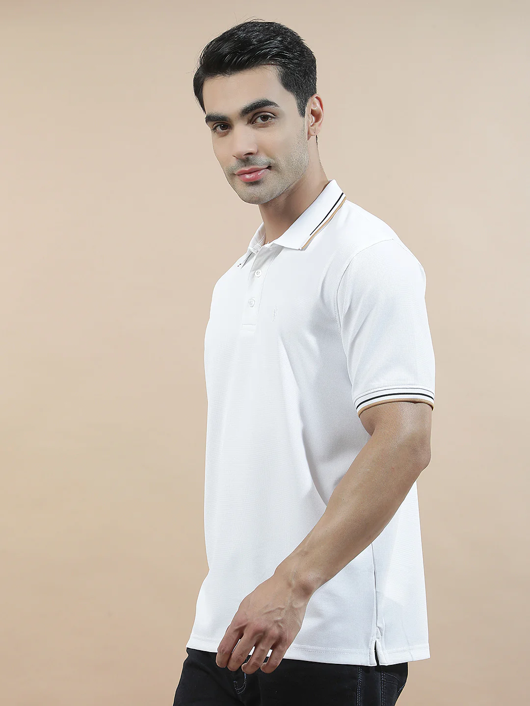T-Shirt for Men | Breathable & Soft with Color Fastness Regular Fit Polo Neck Nylon Fabric Solid Pattern - Image 6