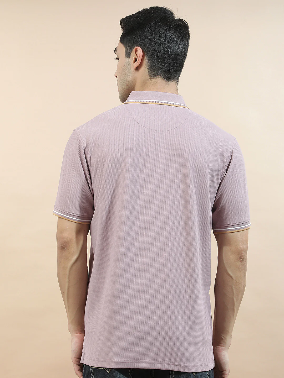 T-Shirt for Men | Breathable & Soft with Color Fastness Regular Fit Polo Neck Nylon Fabric Solid Pattern - Image 4