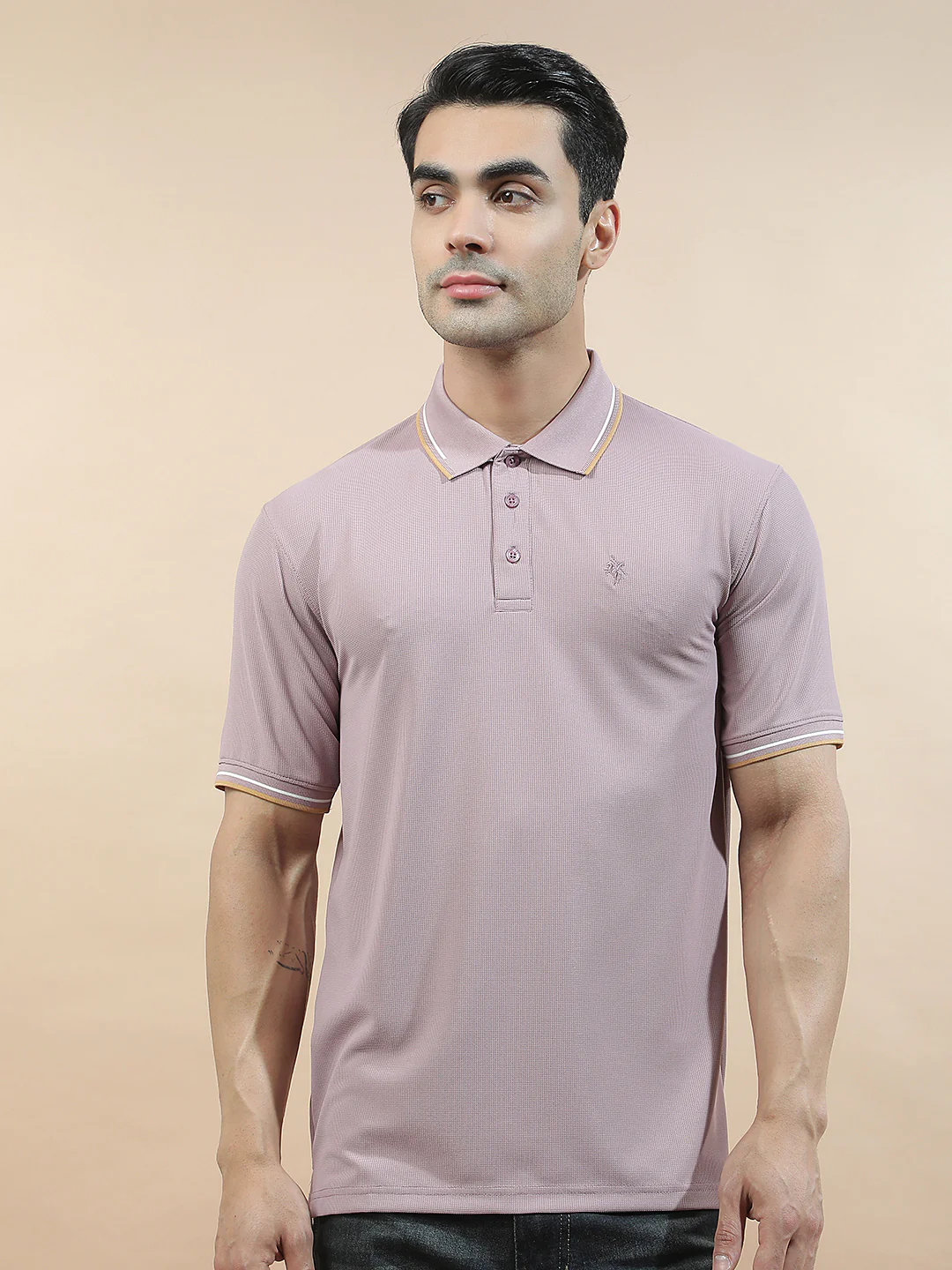 T-Shirt for Men | Breathable & Soft with Color Fastness Regular Fit Polo Neck Nylon Fabric Solid Pattern - Image 5