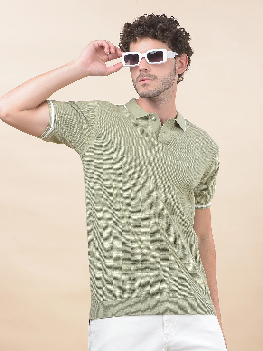 T-Shirt for Men | Breathable & Soft with Color Fastness Regular Fit Polo Neck Poly Cotton Fabric Cotton Blend Pattern