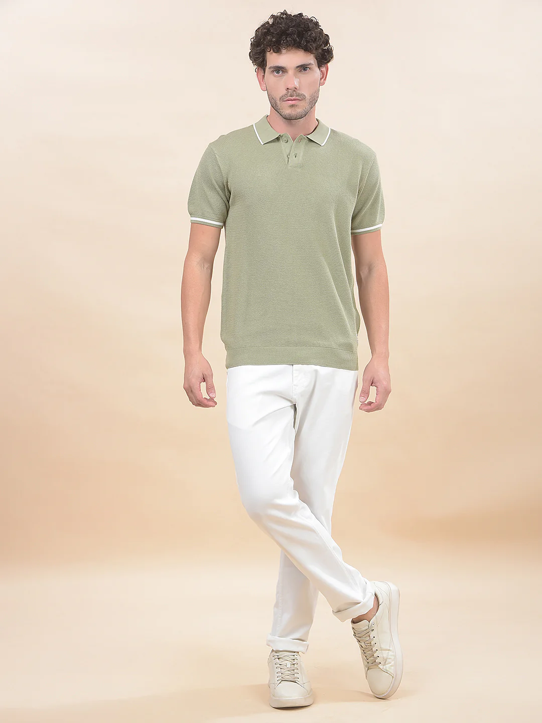 T-Shirt for Men | Breathable & Soft with Color Fastness Regular Fit Polo Neck Poly Cotton Fabric Cotton Blend Pattern - Image 2