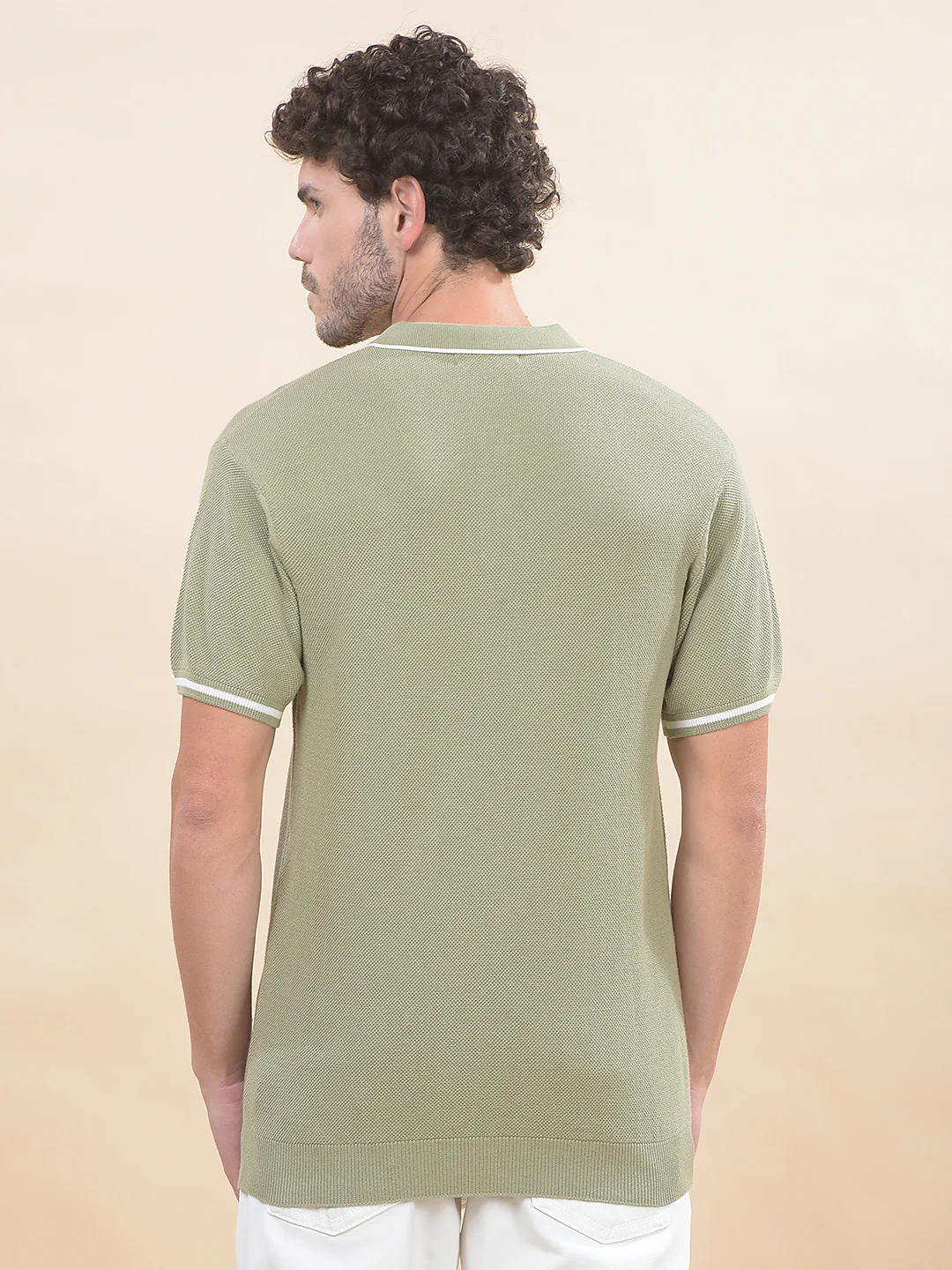 T-Shirt for Men | Breathable & Soft with Color Fastness Regular Fit Polo Neck Poly Cotton Fabric Cotton Blend Pattern - Image 3