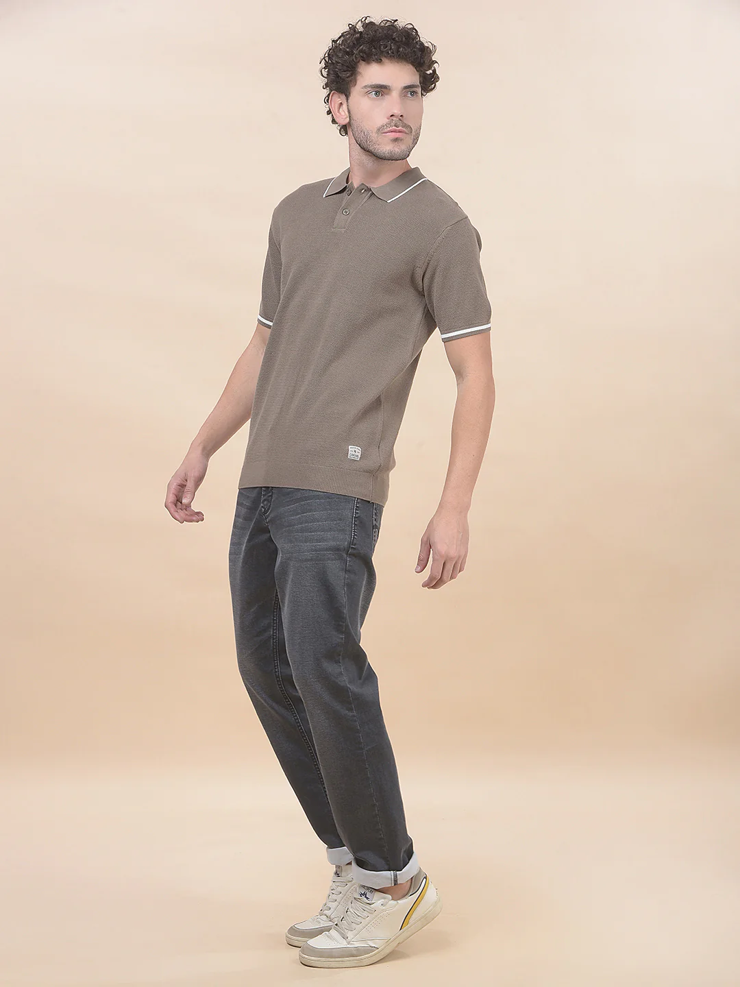 T-Shirt for Men | Breathable & Soft with Color Fastness Regular Fit Polo Neck Poly Cotton Fabric Cotton Blend Pattern