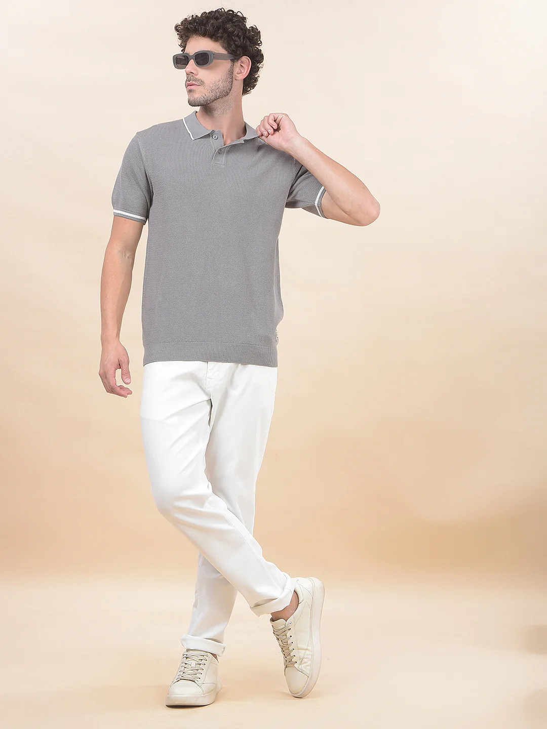 T-Shirt for Men | Breathable & Soft with Color Fastness Regular Fit Polo Neck Poly Cotton Fabric Cotton Blend Pattern