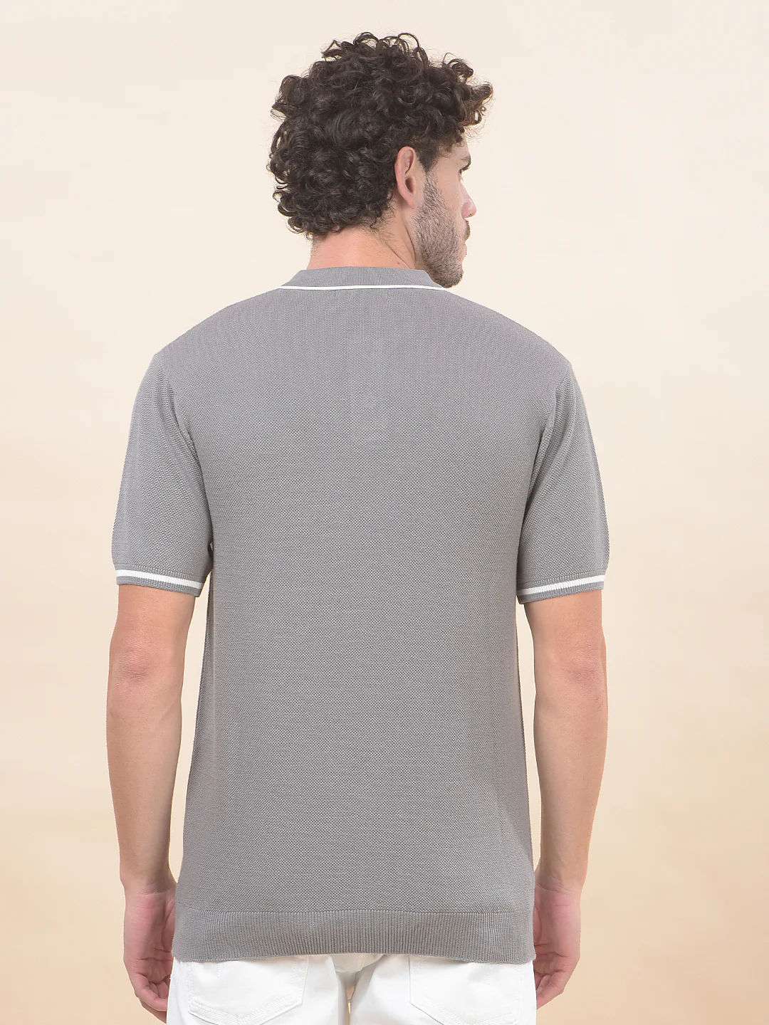 T-Shirt for Men | Breathable & Soft with Color Fastness Regular Fit Polo Neck Poly Cotton Fabric Cotton Blend Pattern - Image 2