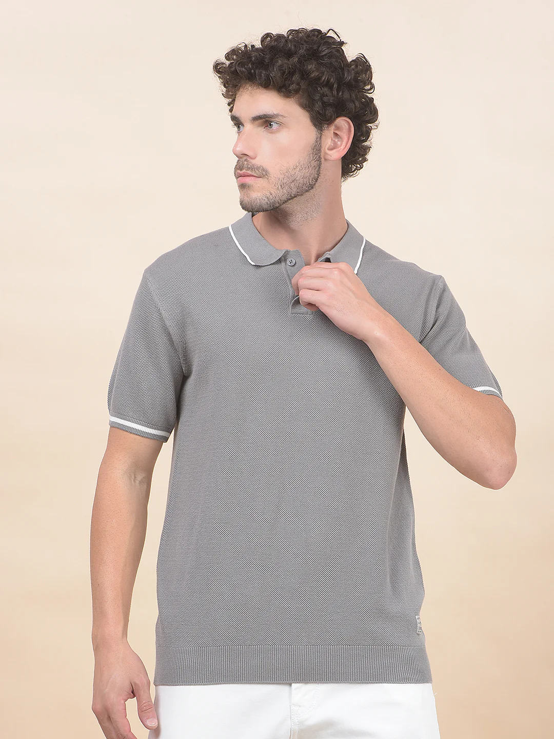 T-Shirt for Men | Breathable & Soft with Color Fastness Regular Fit Polo Neck Poly Cotton Fabric Cotton Blend Pattern - Image 3